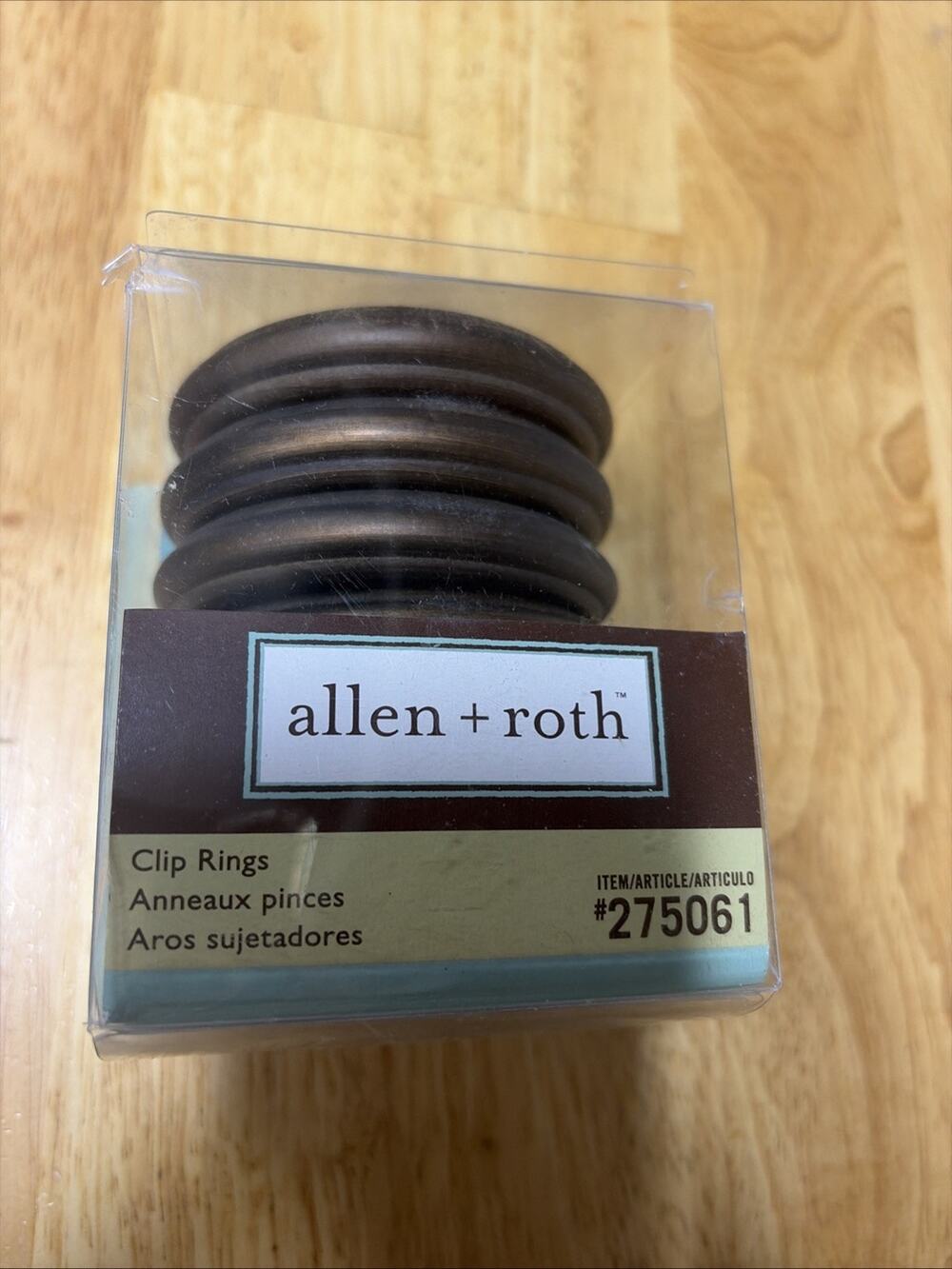 Allen + Roth 7 Venetian Gold Finish/Wood Curtain Clip Rings Fit 2” Pole #275061